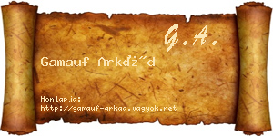 Gamauf Arkád névjegykártya